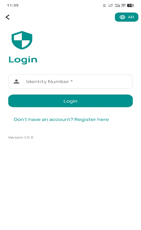 Login with identity number