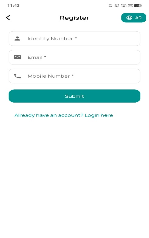 Registration form